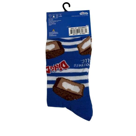Blue Crew Socks with Snack Cake Print 🍫 NWT Fun Men’s Socks Size 6-12 - Picture 2 of 2